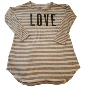 Victoria's Secret Sleep Shirt LOVE Striped Long Sleeve Top XS/S